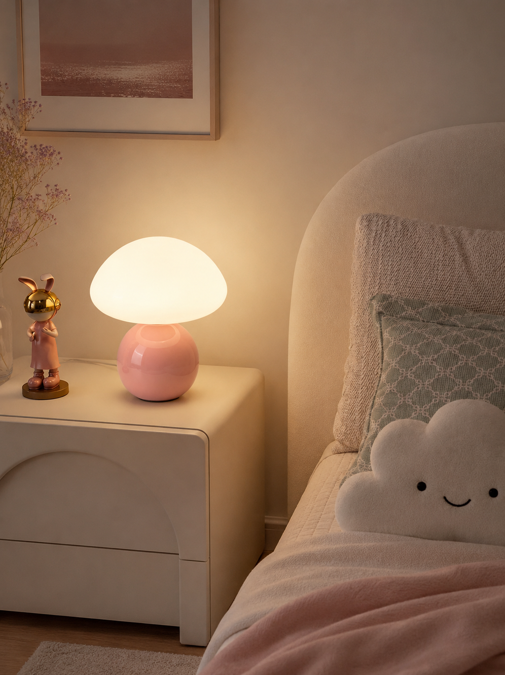 Decorative Glass Mushroom Night Light