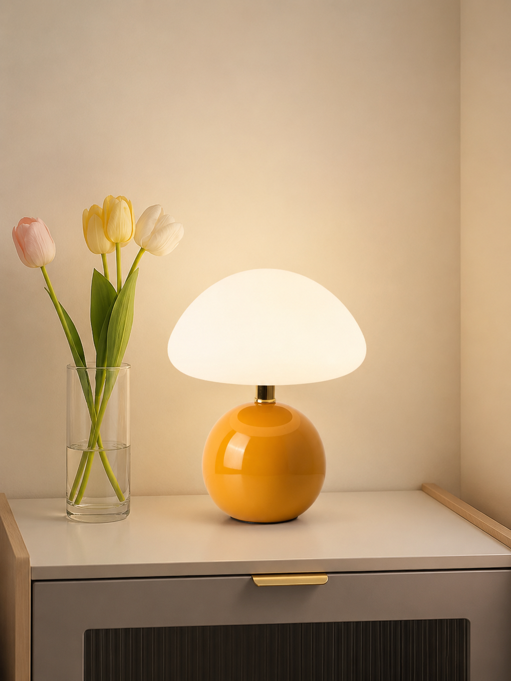Decorative Glass Mushroom Night Light