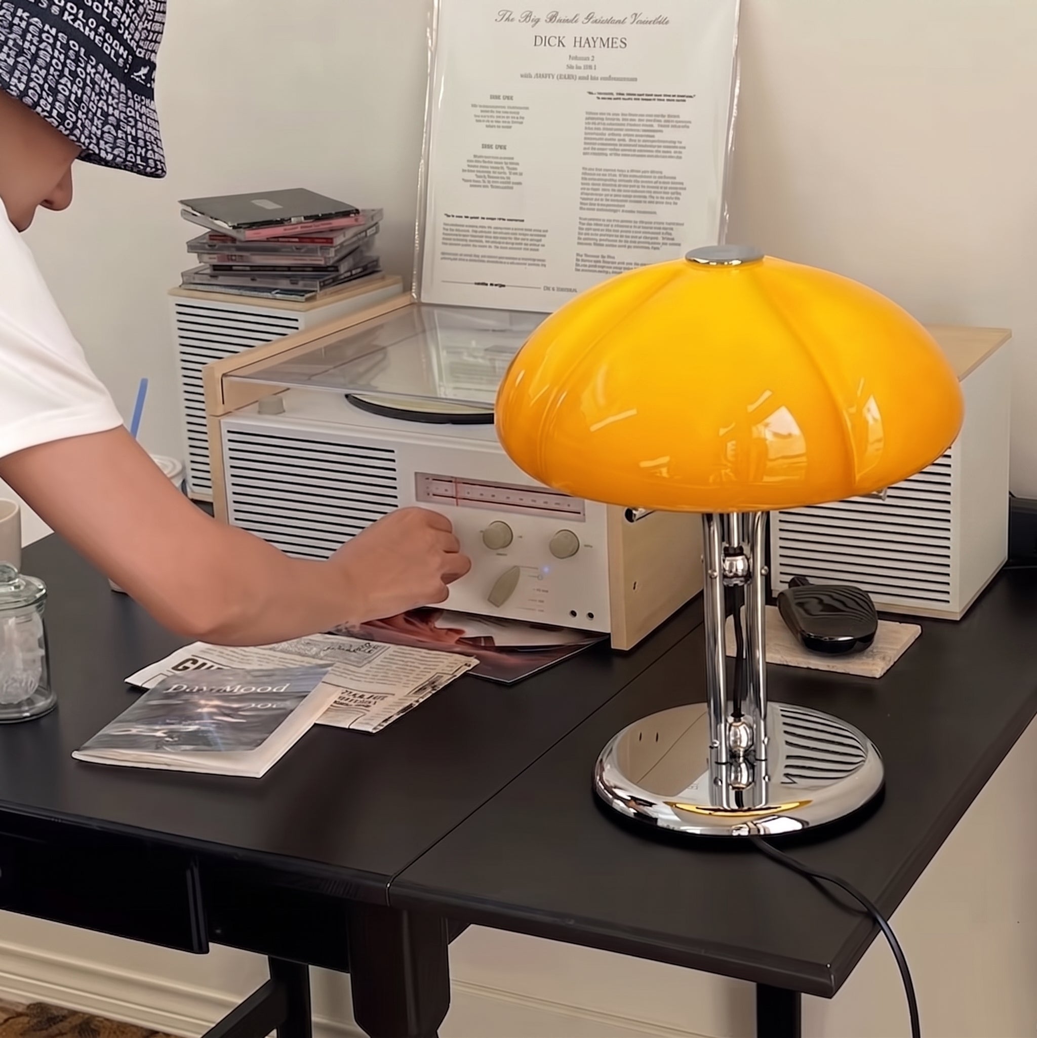 Mid-Century Modern Pumpkin Desk Lamp