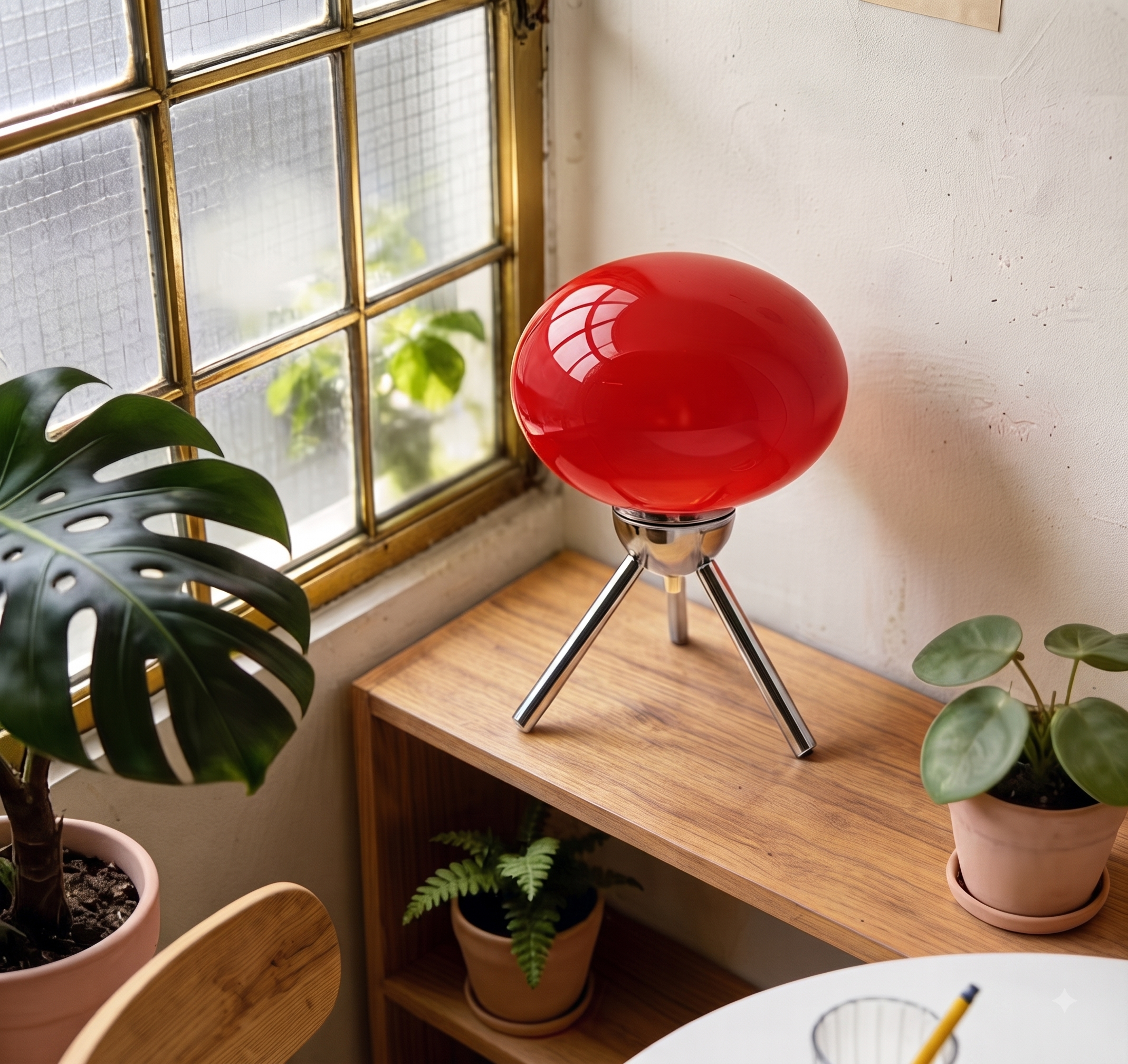 Retro Glass Mushroom Bedside Lamp