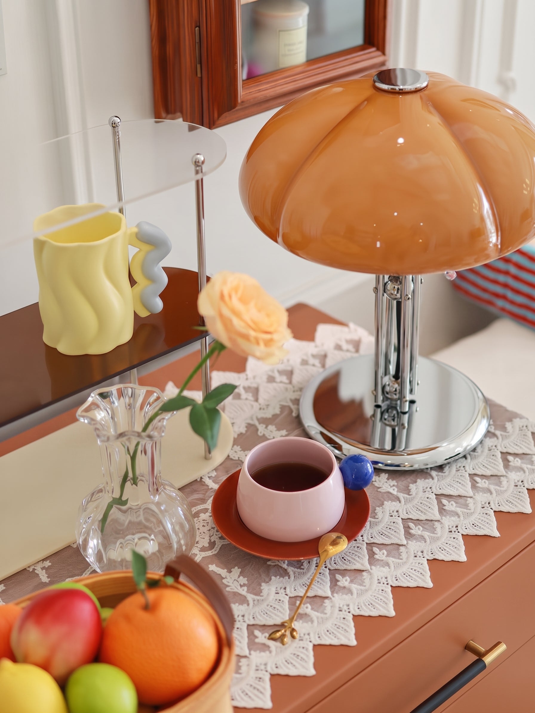 Mid-Century Modern Pumpkin Desk Lamp