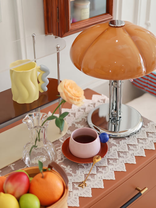 Mid-Century Modern Pumpkin Desk Lamp